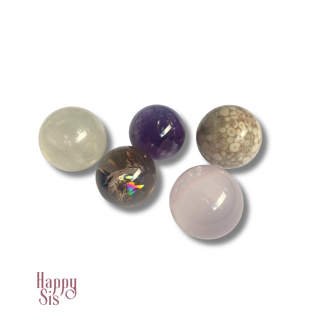 Crystal Sphere Set – Harmony Collection | Soft natural set