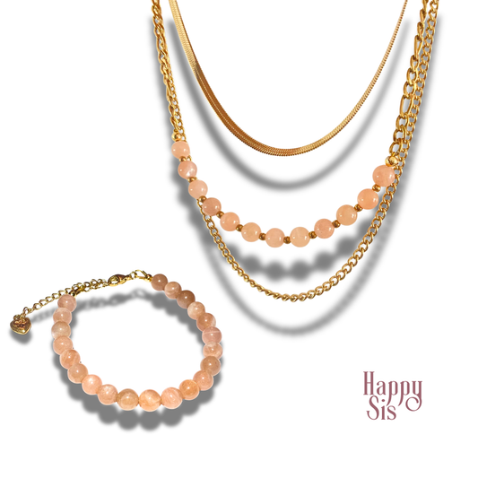 Perzik Maansteen – Complete Set | Vrouwelijkheid en Intuïtie