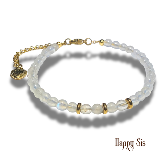 Witte Maansteen – Blue Flash Armband | Intuïtie en Innerlijke Rust