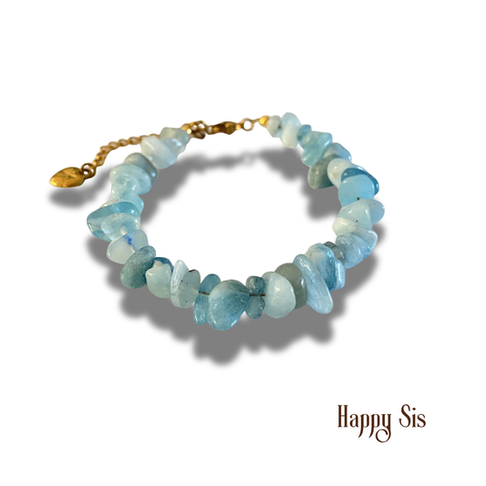 Aquamarijn Split – Calm Flow Armband | Rust en Heldere Communicatie