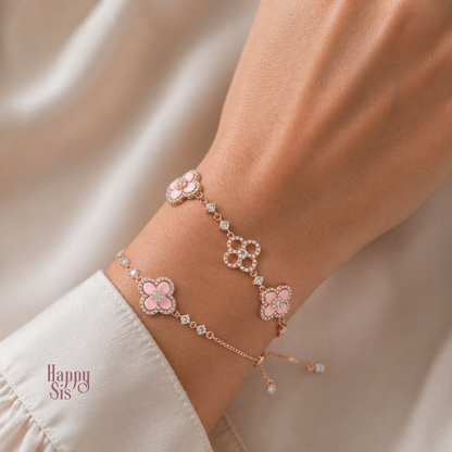 Clover Éclat - Rosé Armband