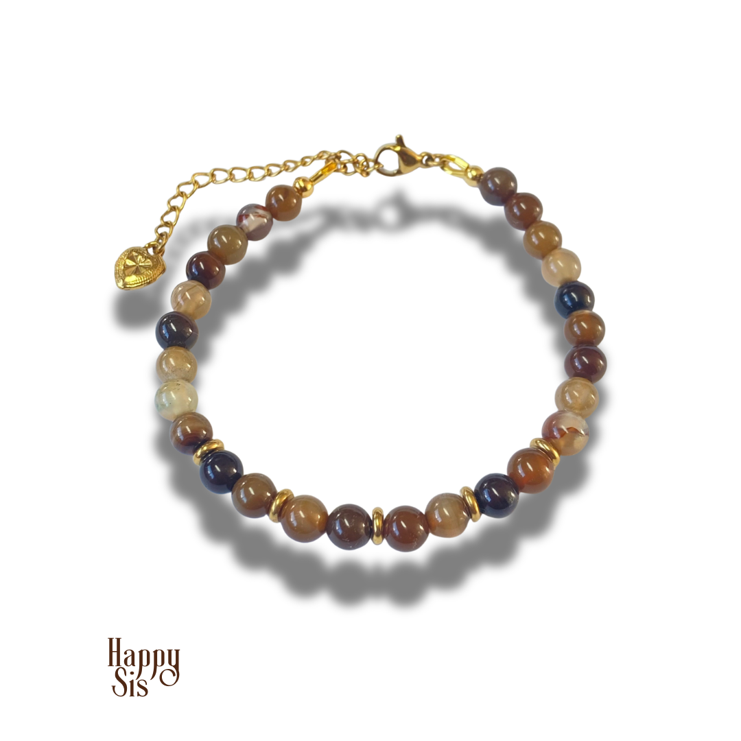 Bruine Agaat Armband | Warm earthy tones