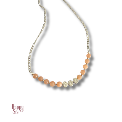 Magic Cijfer Ketting – Peach Moonstone