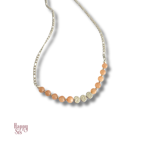 Magic Cijfer Ketting – Peach Moonstone