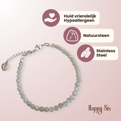 Regenboog Grijze Maansteen – Grey Glow Armband | Subtle shimmer elegance