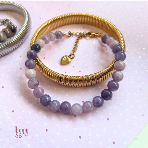 Lepidoliet Armband set | Soft lilac elegance