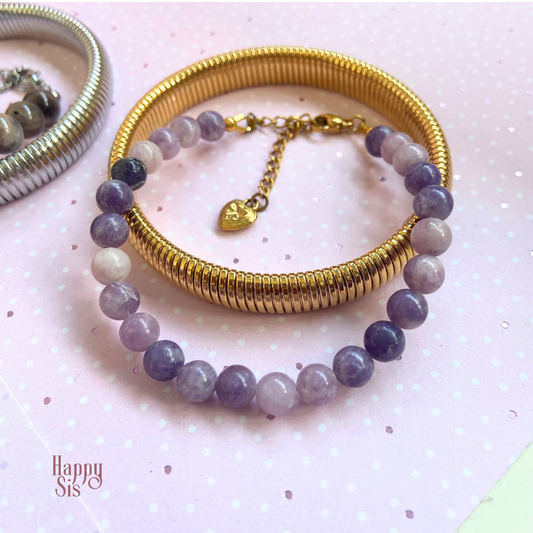 Lepidoliet Armband set | Soft lilac elegance