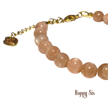 Perzik Maansteen – Soft Glow Armband | Vrouwelijkheid en Intuïtie