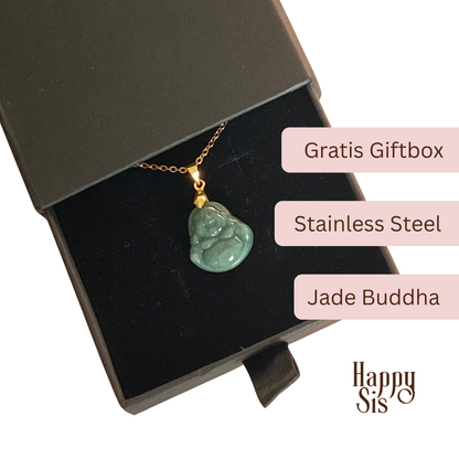 Sitting Happy Buddha Hanger – Jade