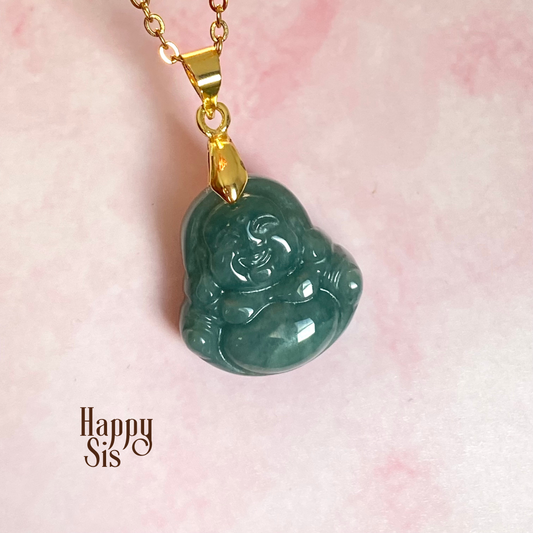 Sitting Happy Buddha Hanger – Jade